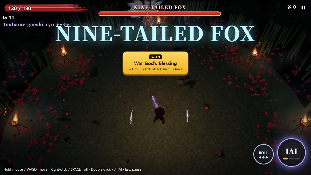 NINE-TAILED FOX 보스 등장 화면